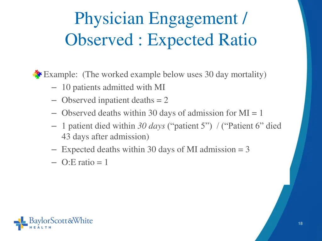 physician engagement observed expected ratio