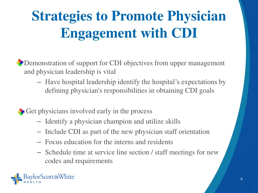 strategies to promote physician engagement with 1