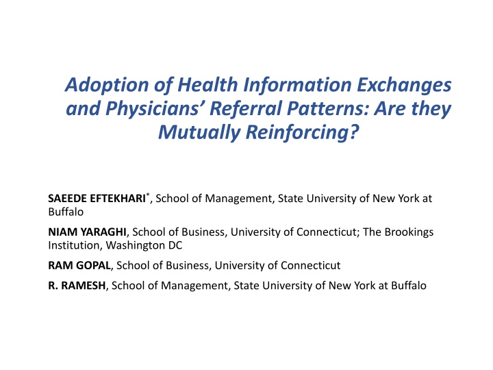 adoption of health information exchanges