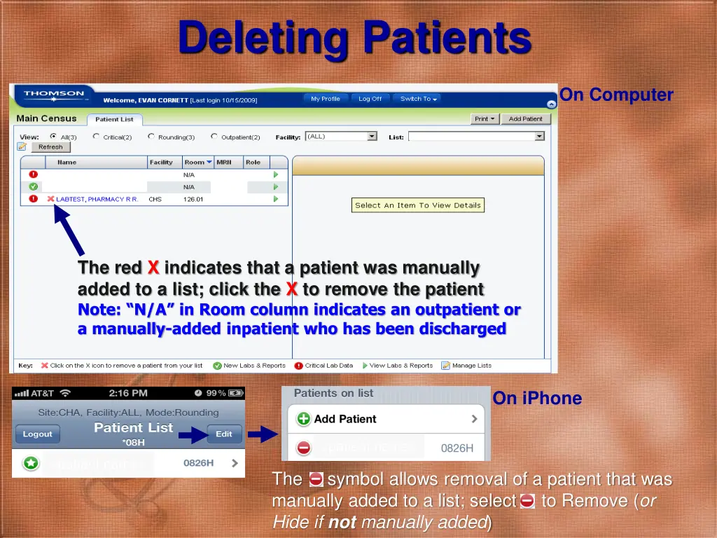 deleting patients