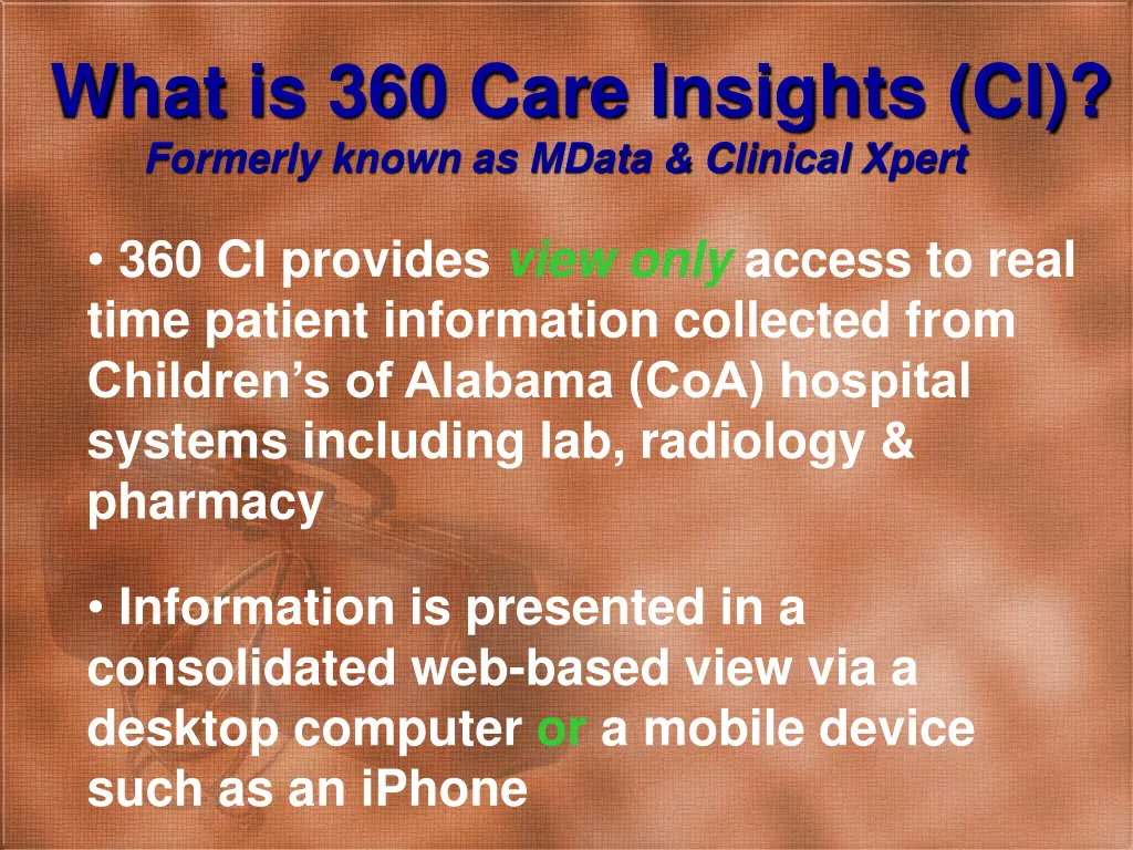 what is 360 care insights ci formerly known