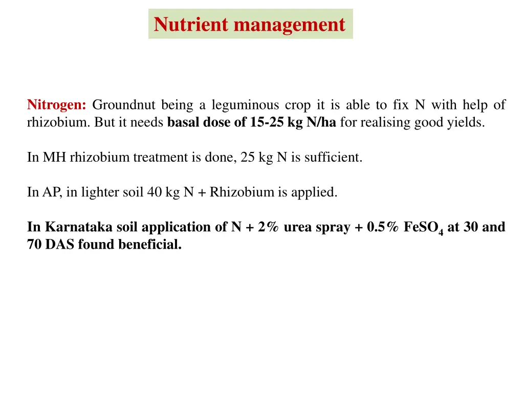 nutrient management
