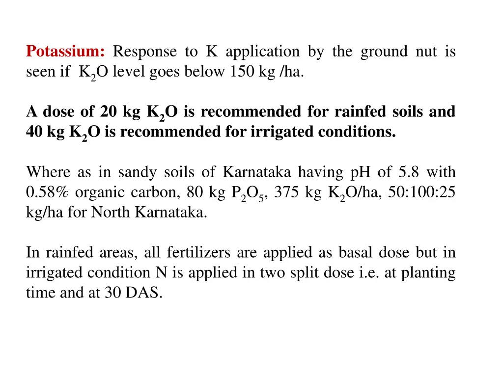 potassium response to k application by the ground