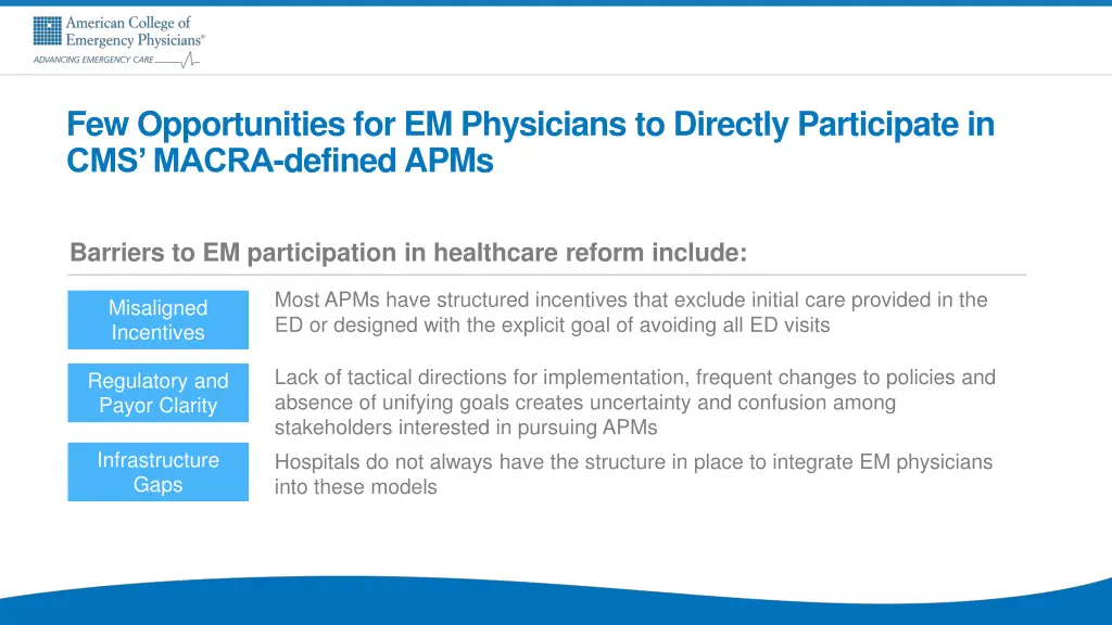 few opportunities for em physicians to directly