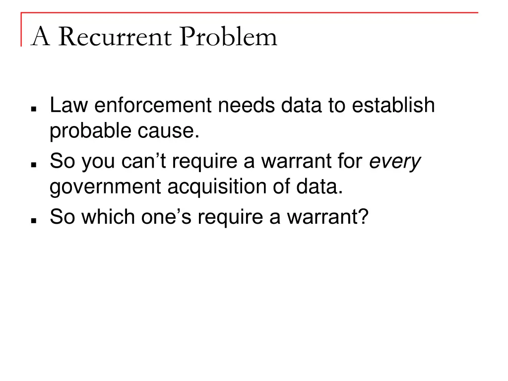 a recurrent problem
