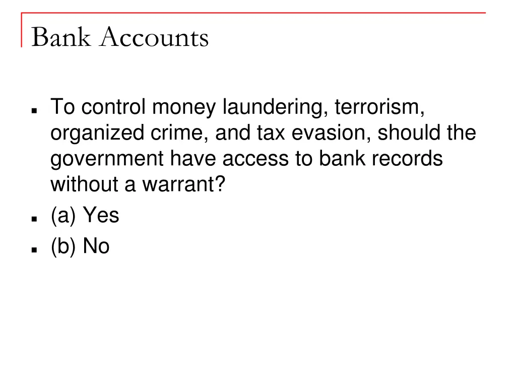 bank accounts