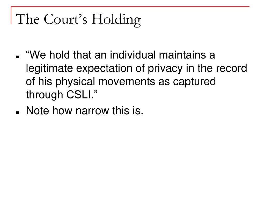 the court s holding