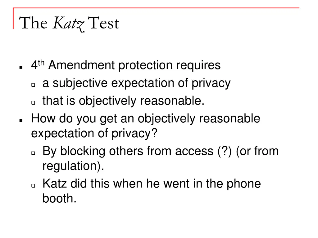 the katz test