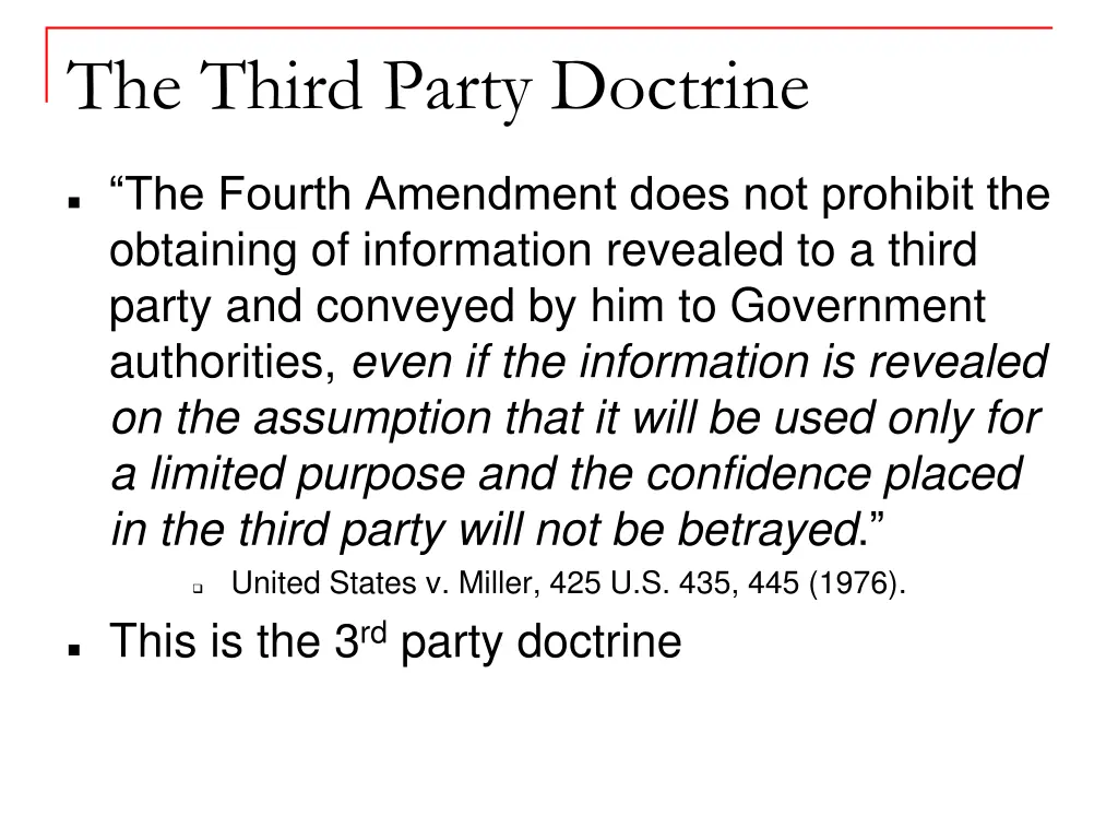 the third party doctrine