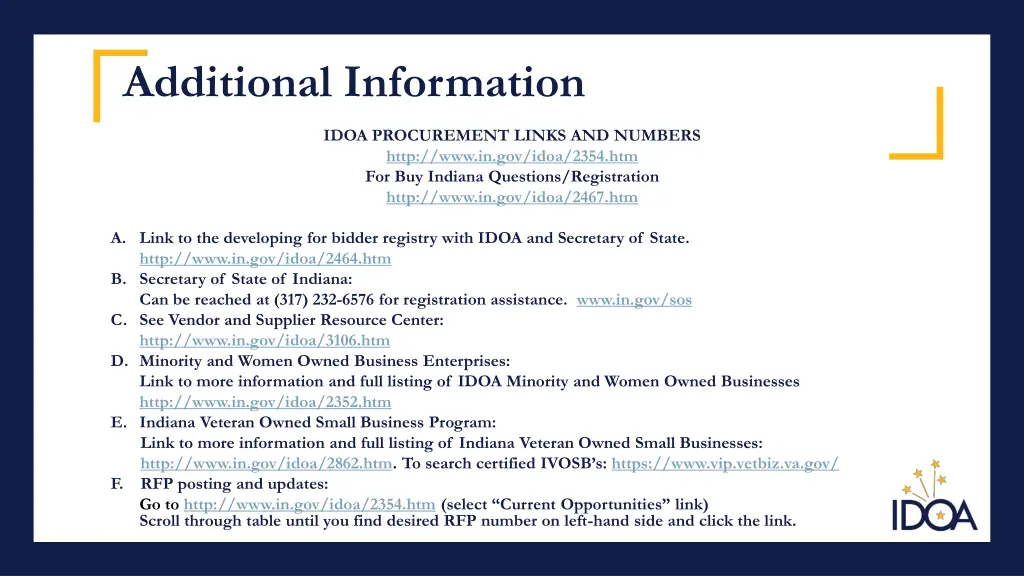 additional information