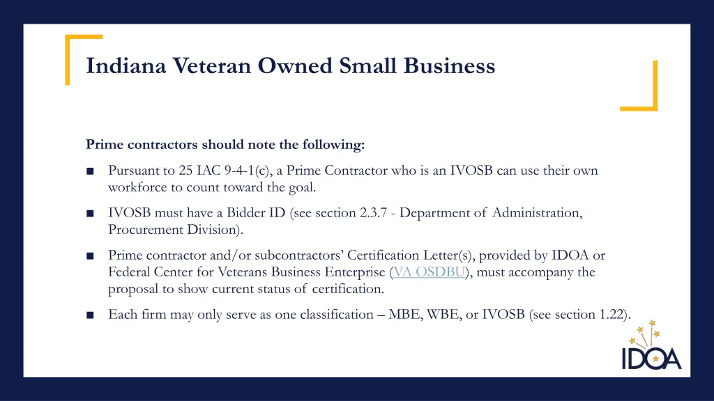 indiana veteran owned small business 1