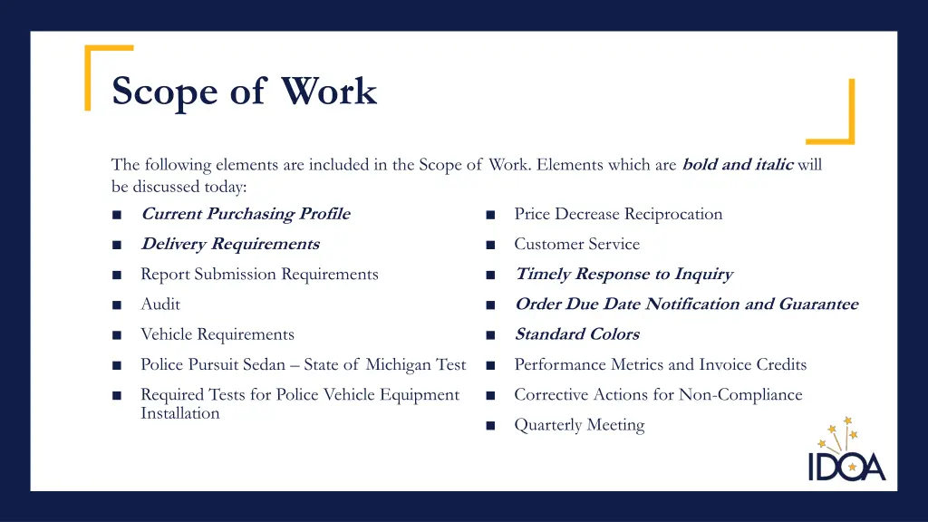 scope of work