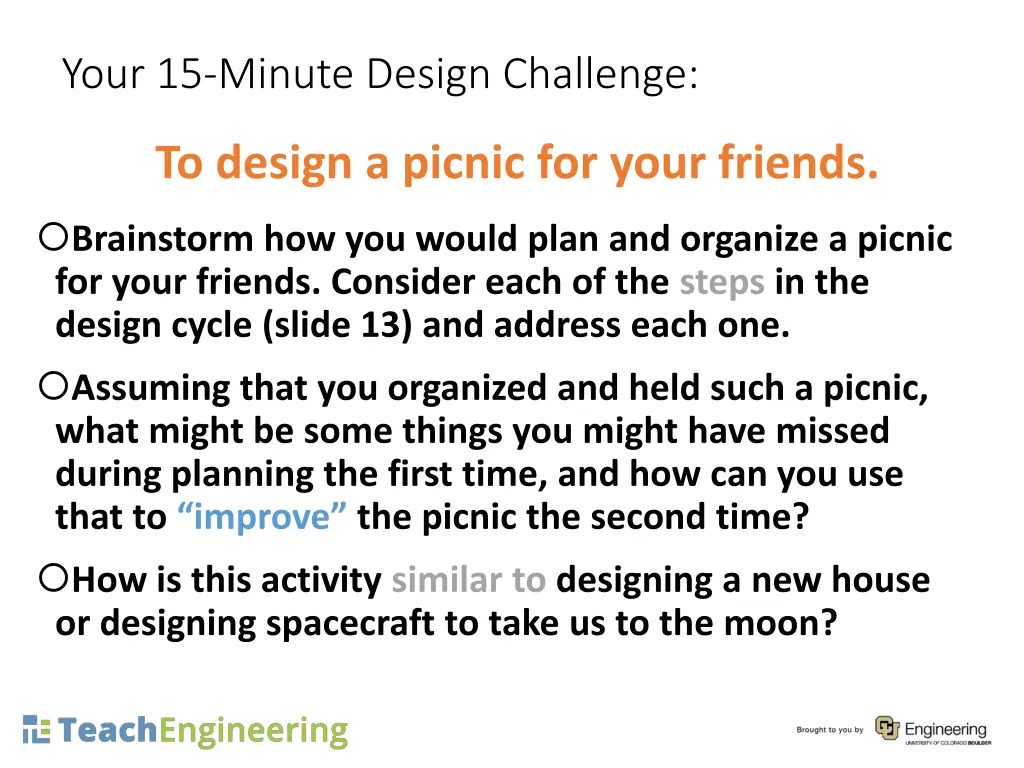 your 15 minute design challenge