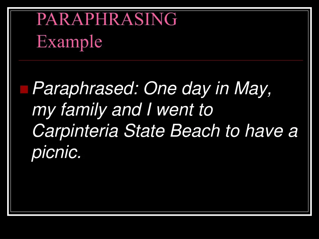 paraphrasing example 1