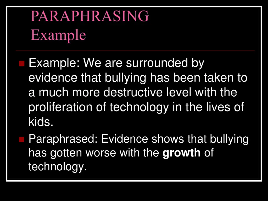 paraphrasing example 3