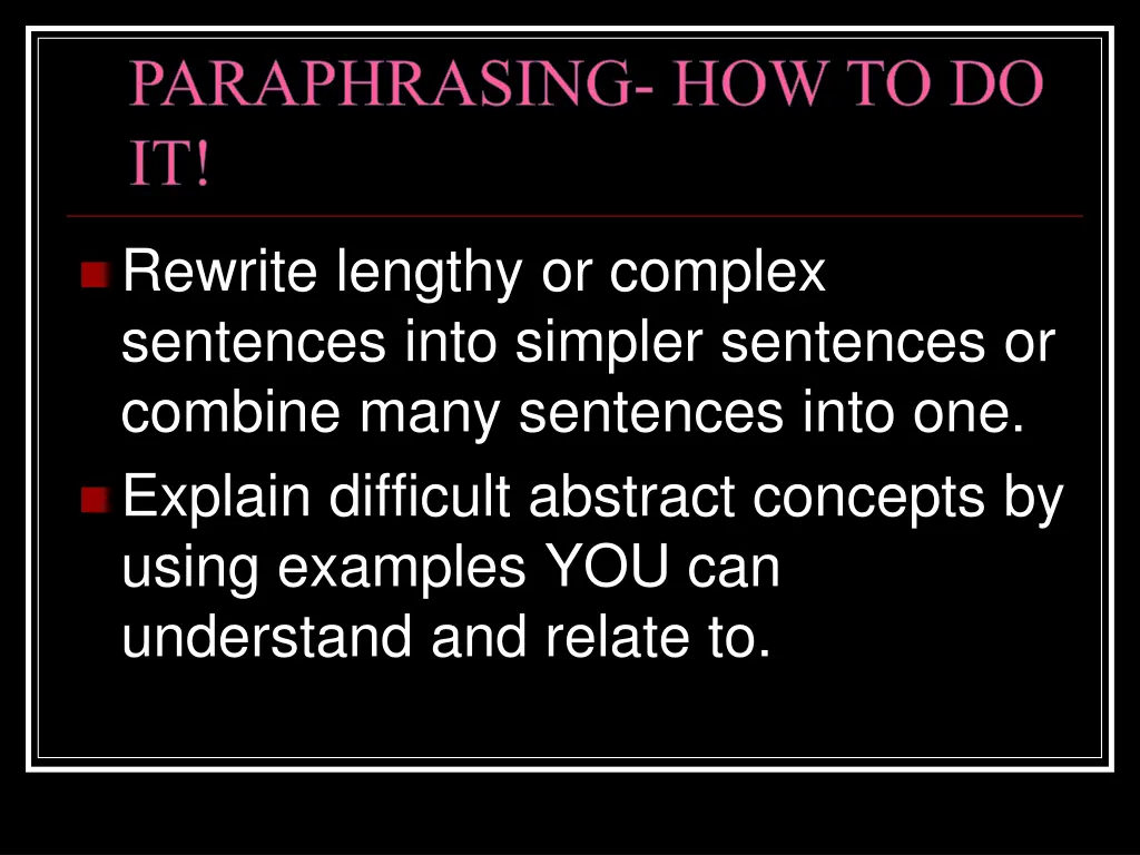 paraphrasing how to do it 2