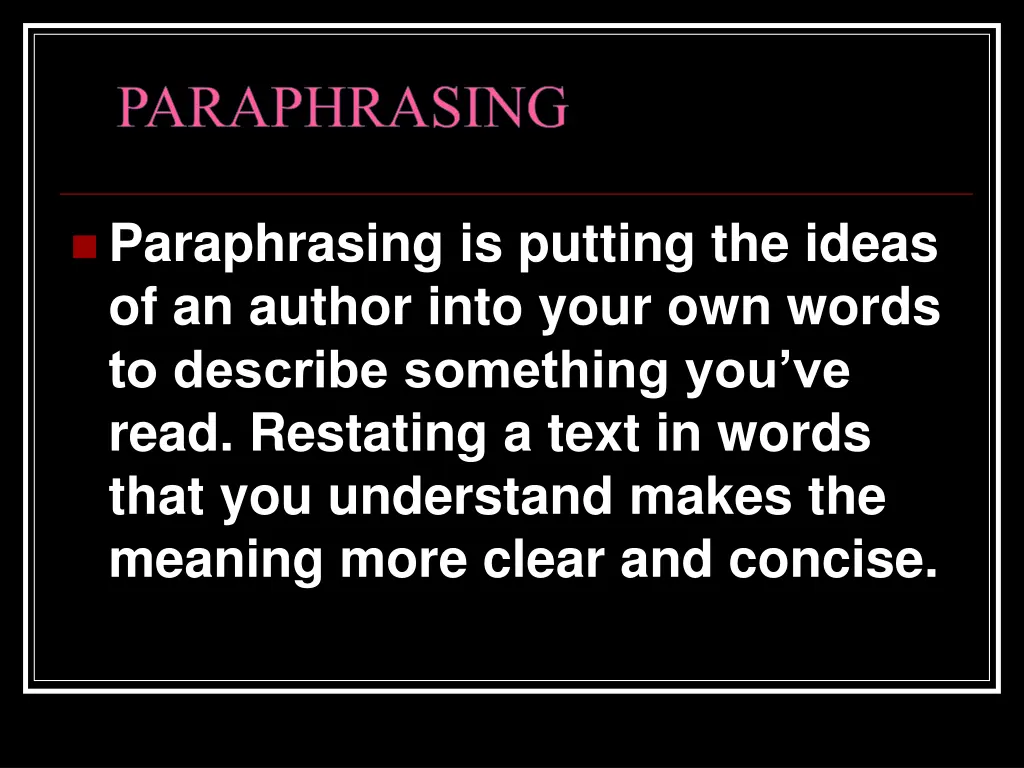 paraphrasing