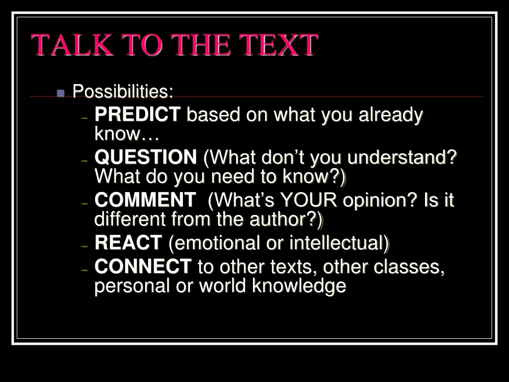 talk to the text