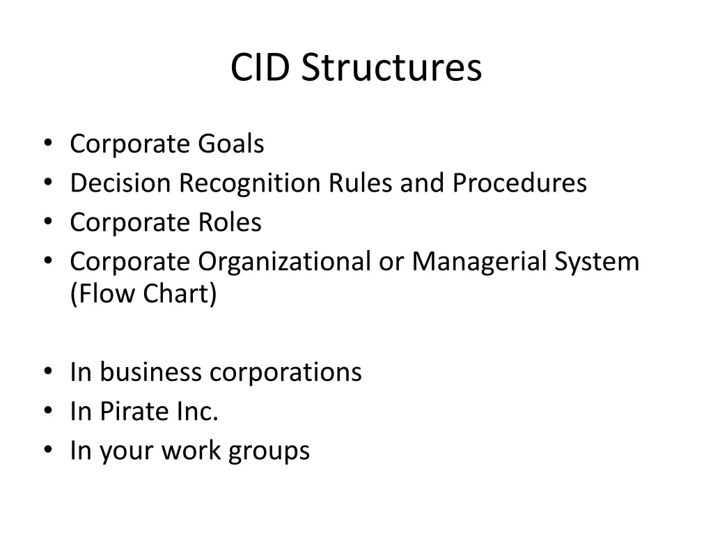 cid structures