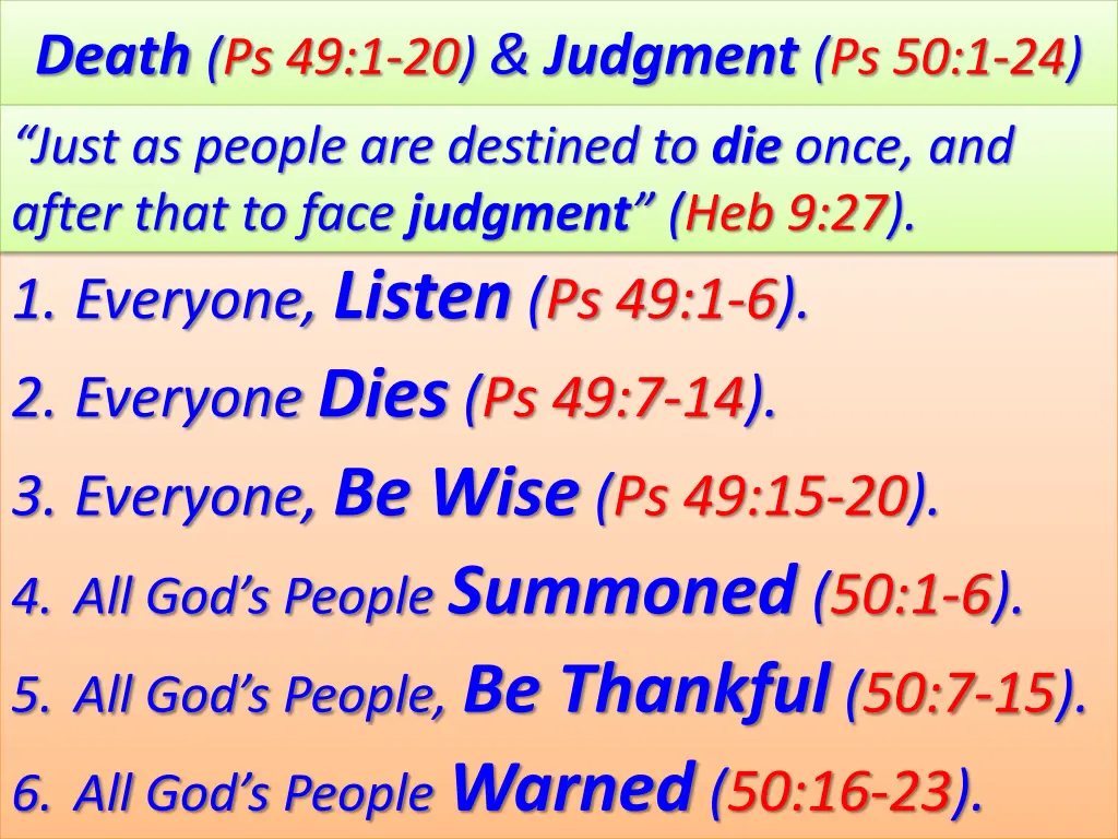 death ps 49 1 20 judgment ps 50 1 24