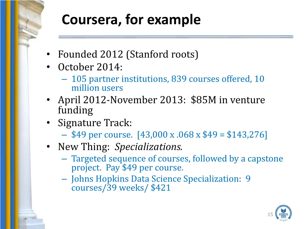 coursera for example