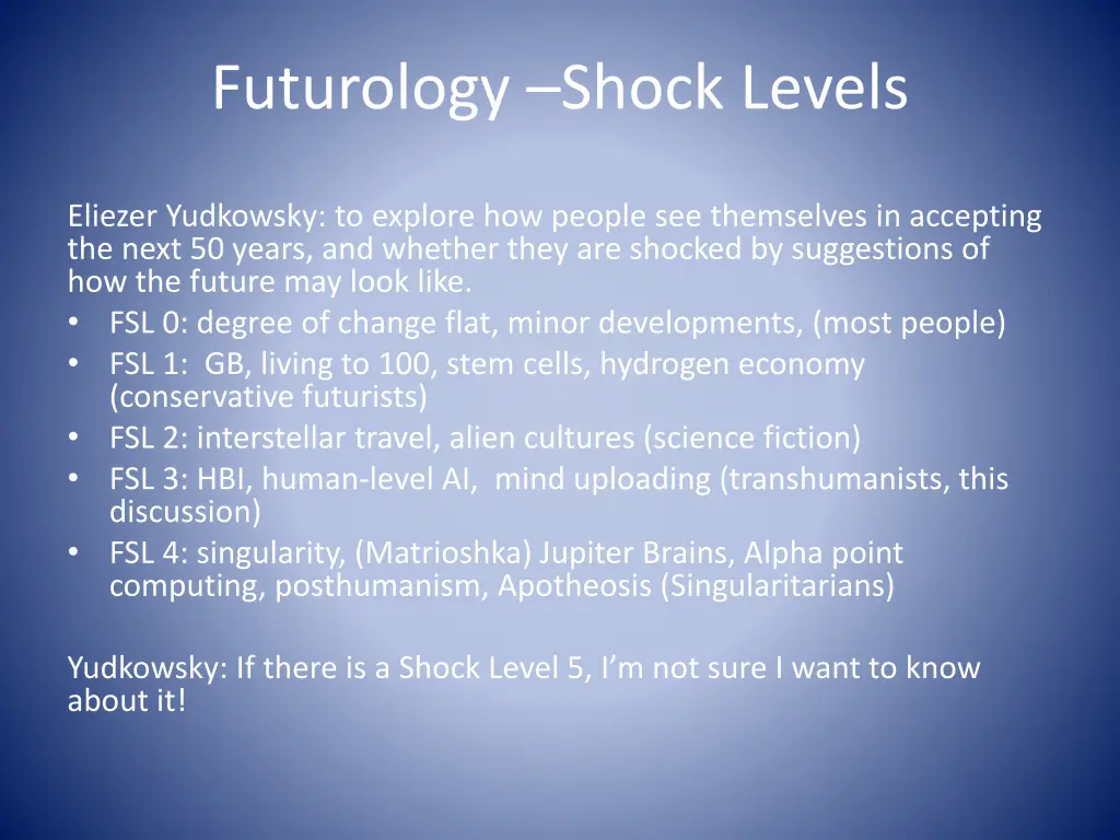 futurology shock levels