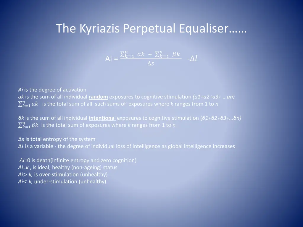 the kyriazis perpetual equaliser