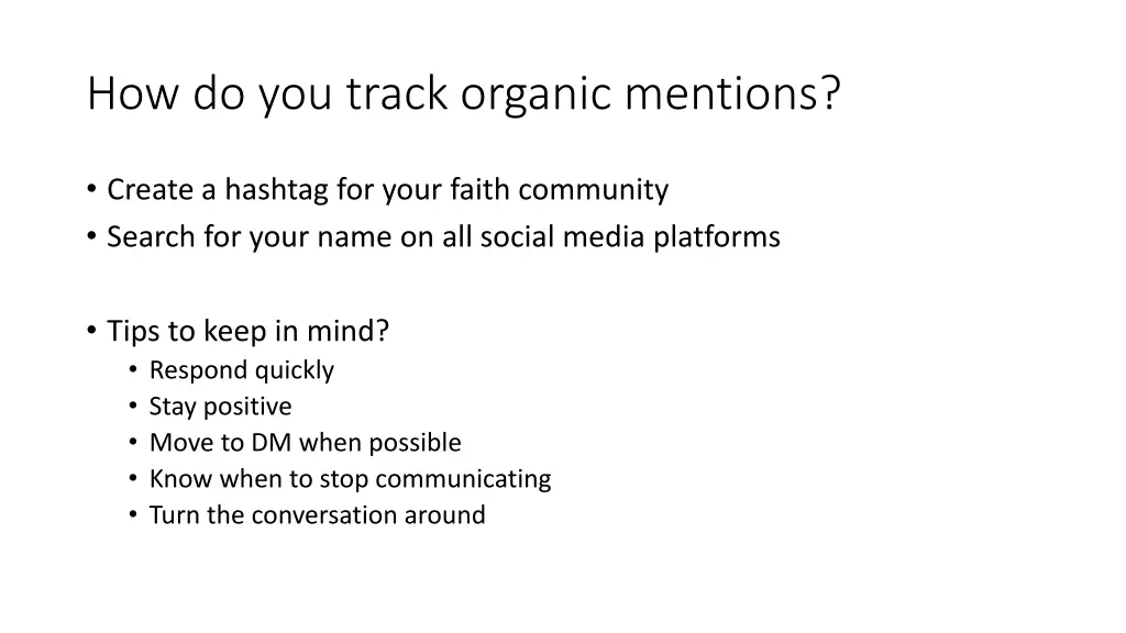 how do you track organic mentions