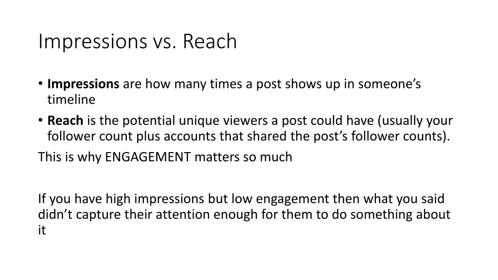 impressions vs reach