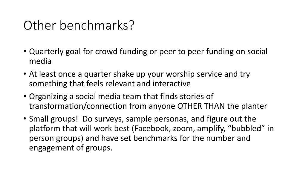 other benchmarks
