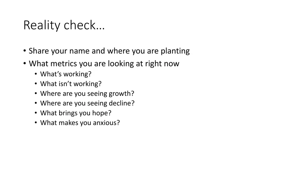 reality check