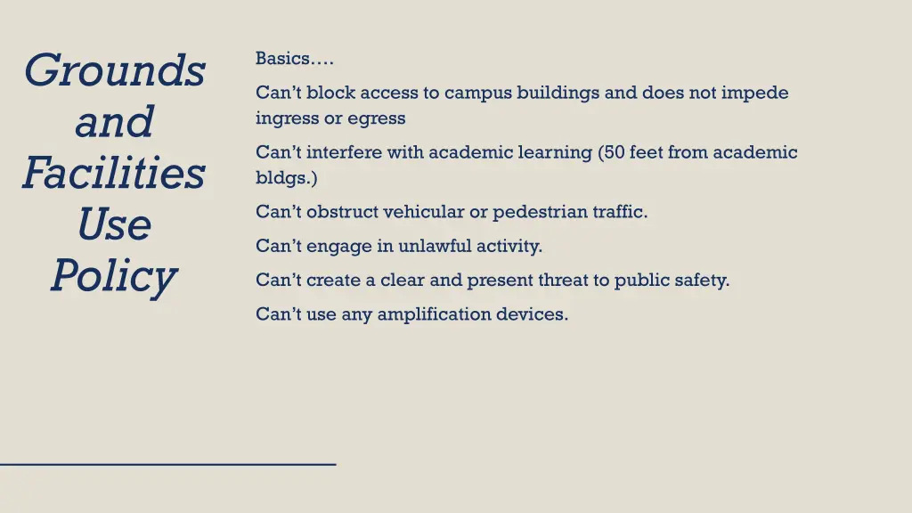 grounds and facilities use policy