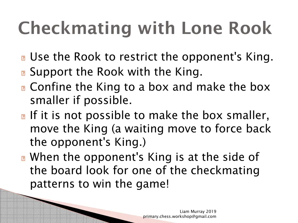 checkmating with lone rook 2