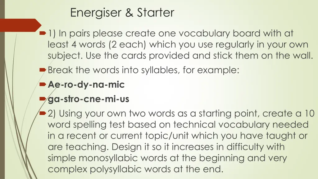 energiser starter