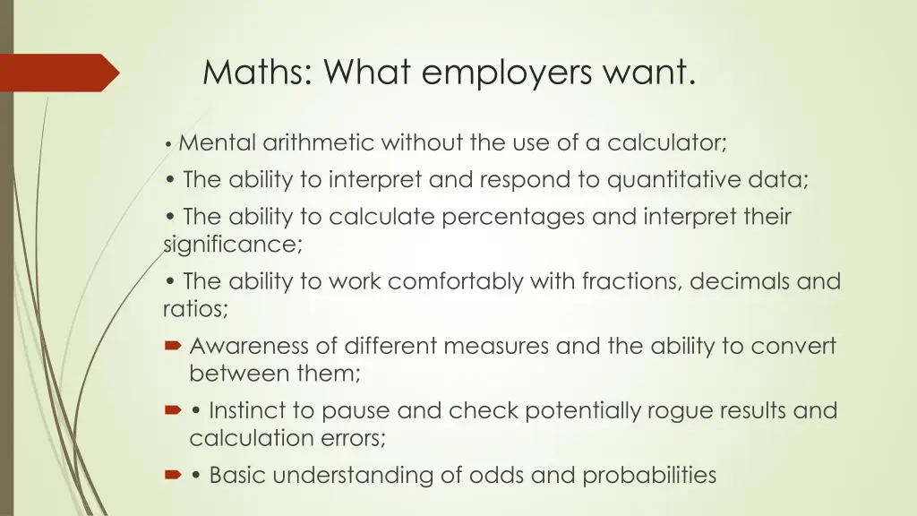 maths what employers want