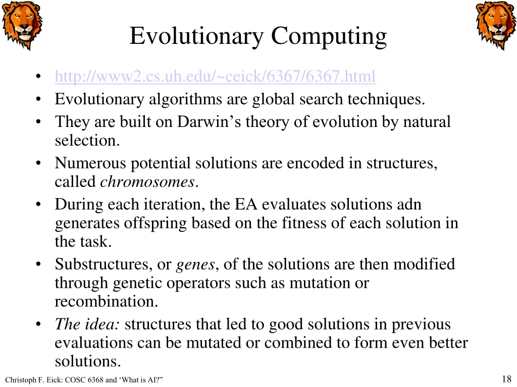 evolutionary computing