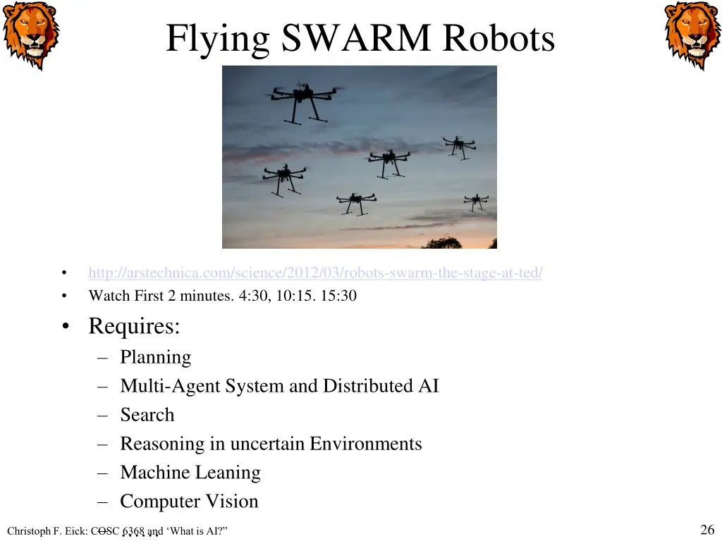 flying swarm robots