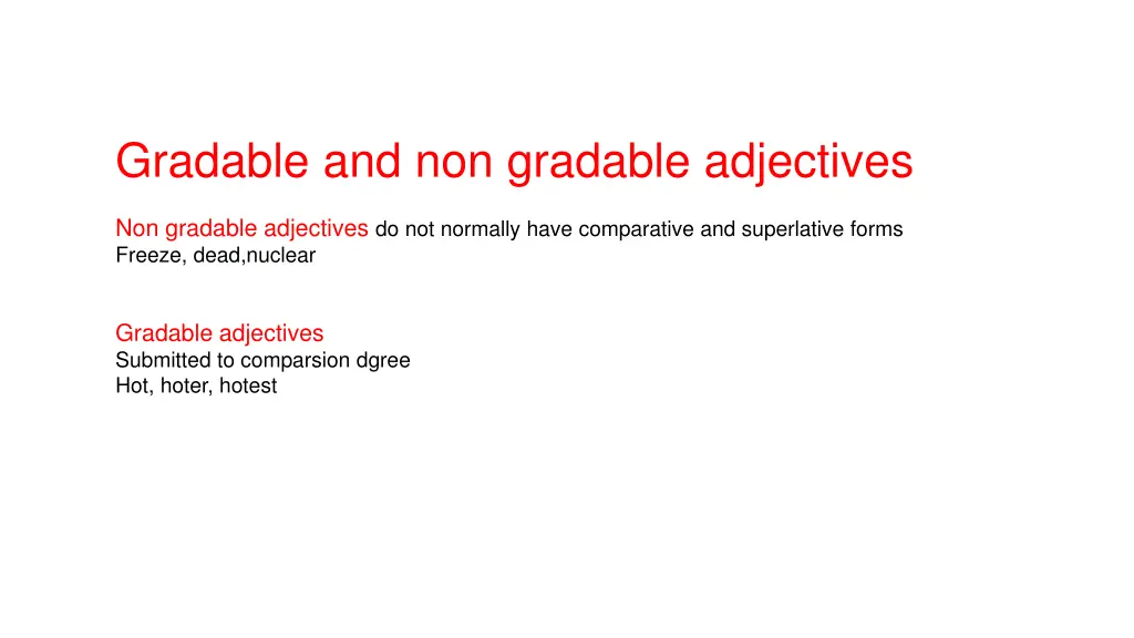gradable and non gradable adjectives