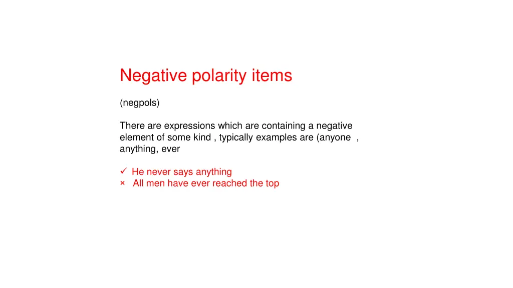 negative polarity items