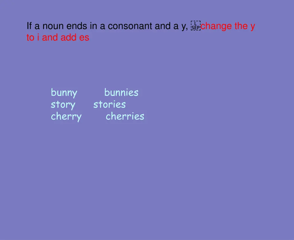 if a noun ends in a consonant and a y change