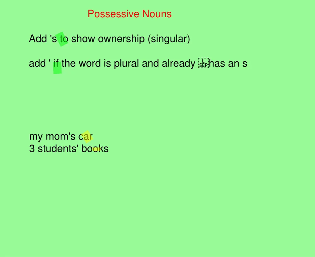 possessive nouns