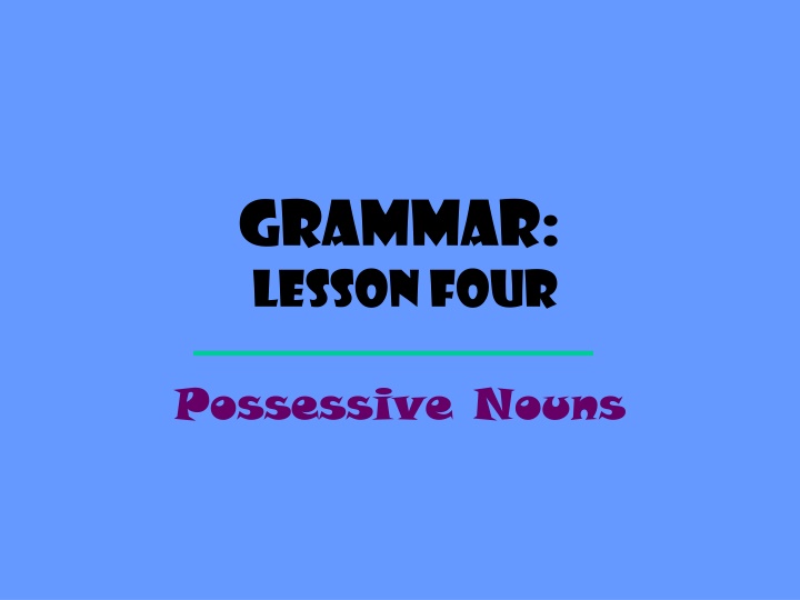grammar lesson four