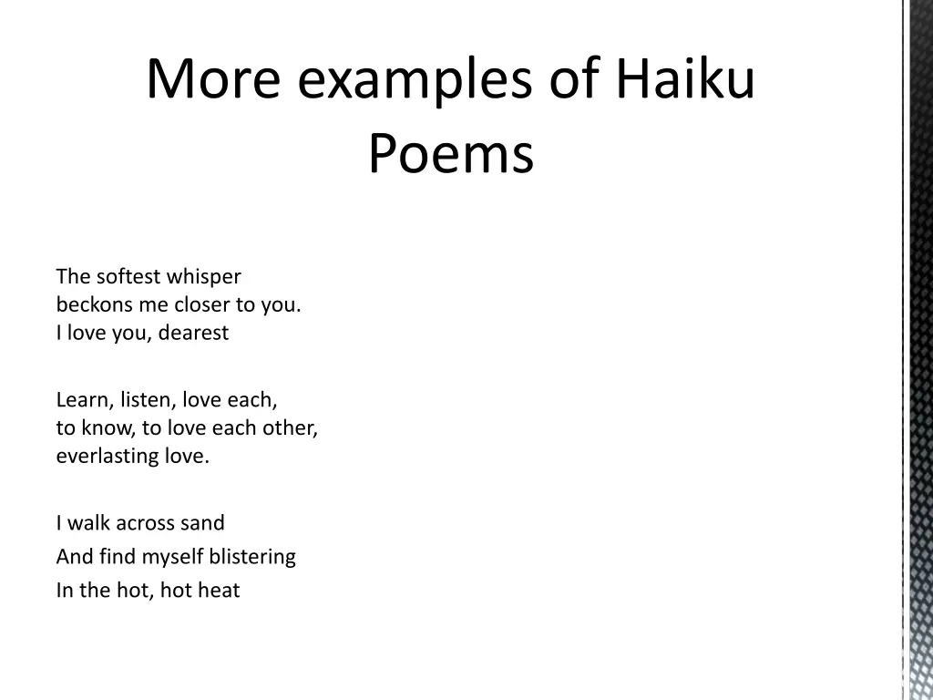 more examples of haiku poems