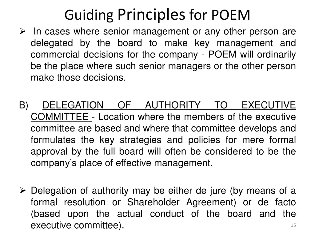 guiding principles for poem in cases where senior