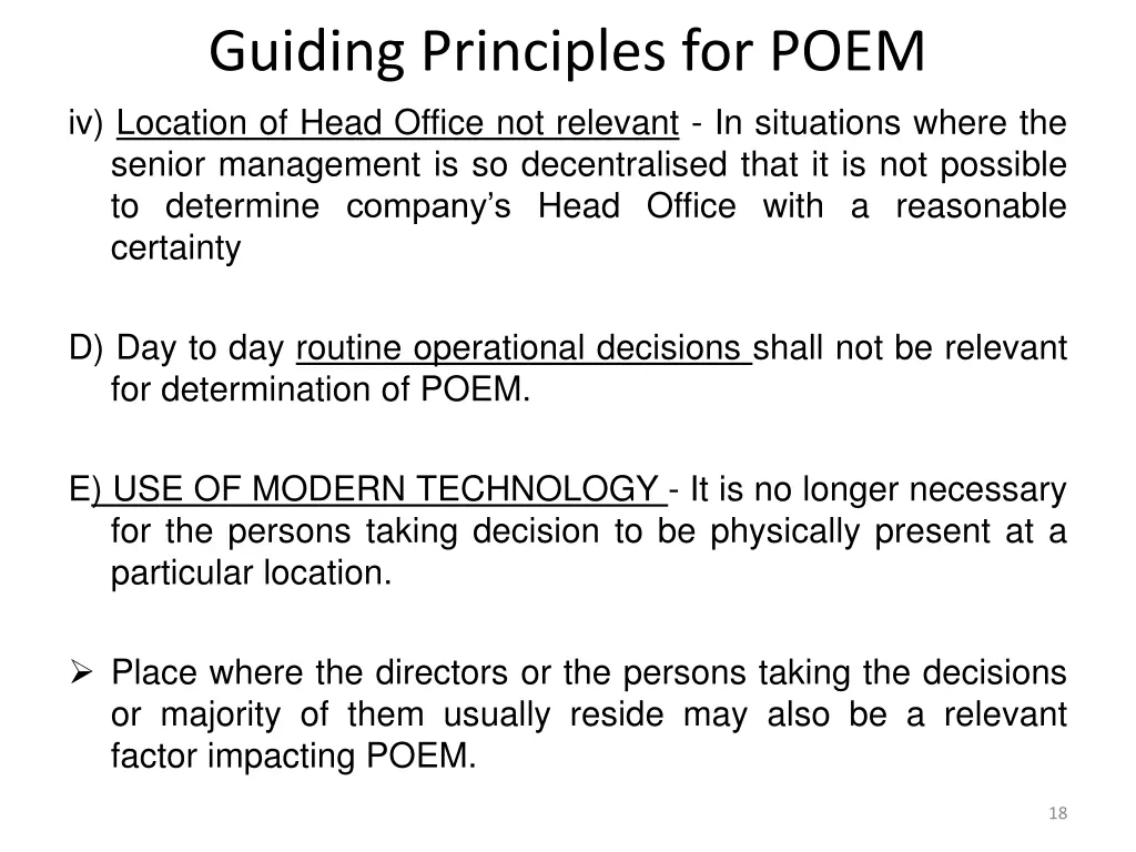 guiding principles for poem iv location of head