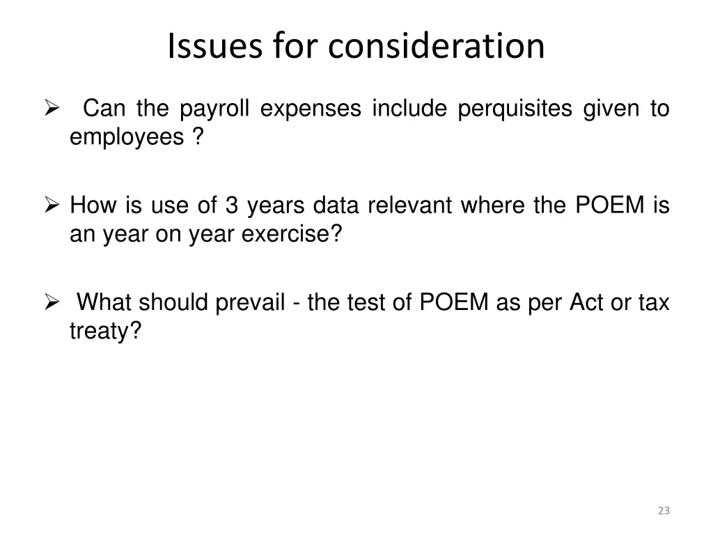 issues for consideration 2