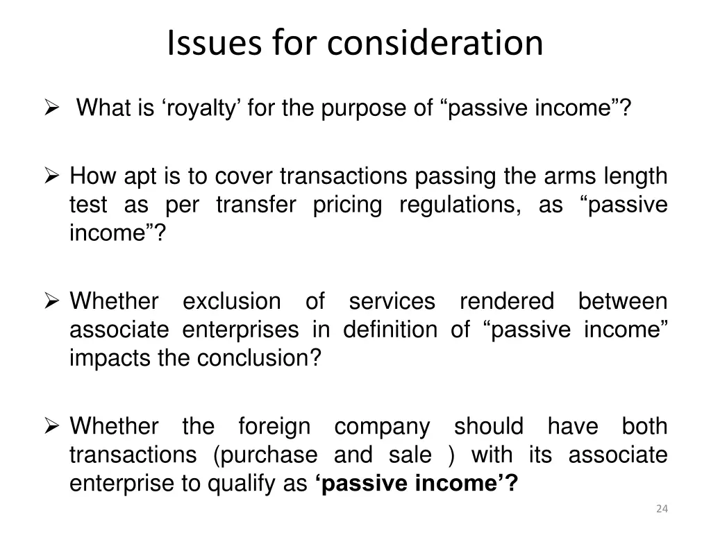 issues for consideration 3