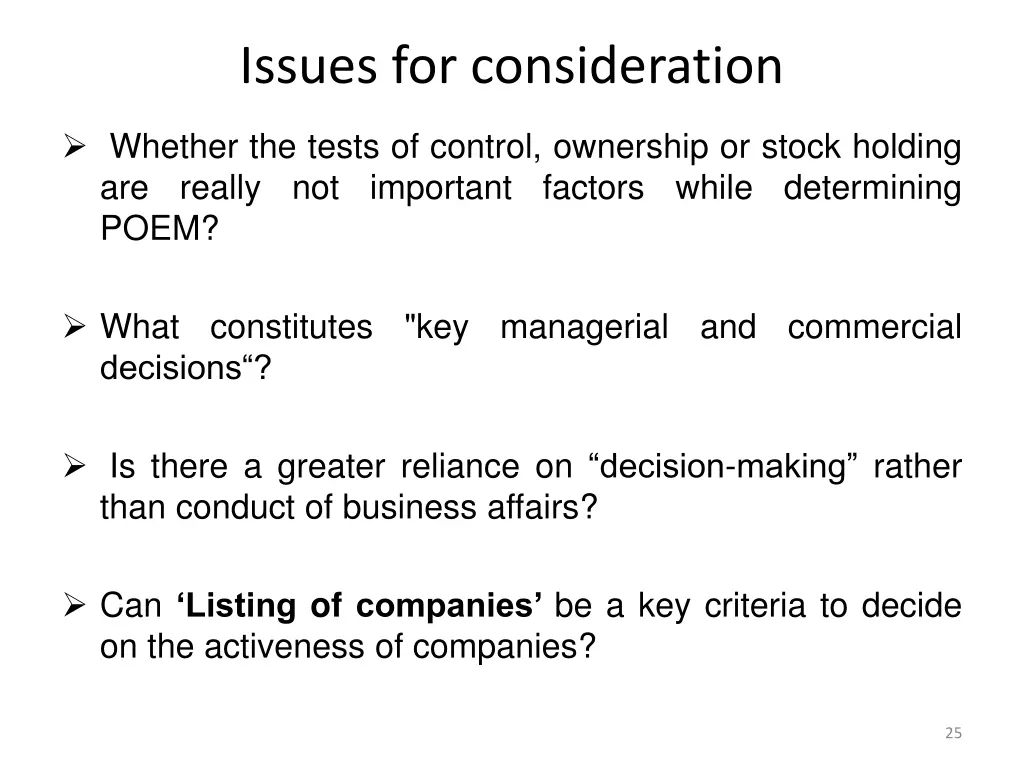 issues for consideration 4