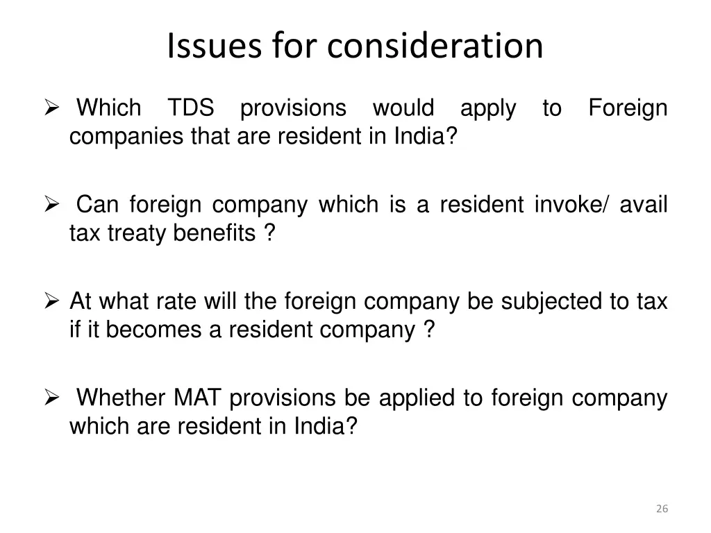 issues for consideration 5