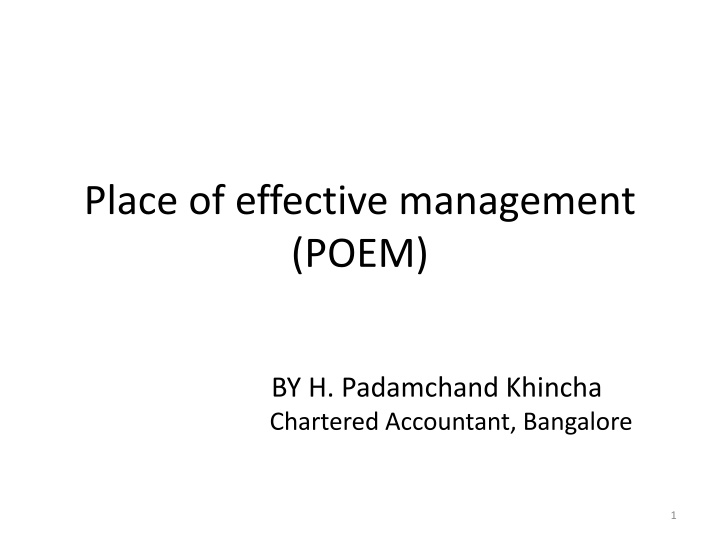 place of effective management poem